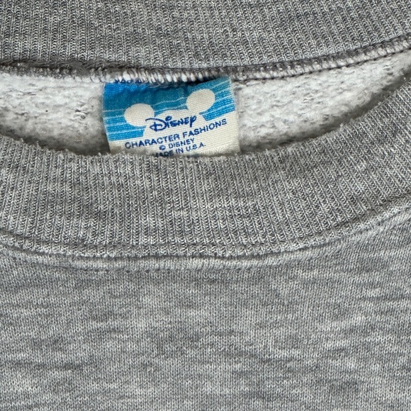 Vintage 80s Mickey Mouse Sweatshirt Classic Gray Adult Sz Large Walt Disney READ - Picture 9 of 14